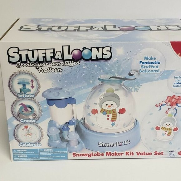 STUFF-A-LOONS - SNOWGLOBE MAKER KIT VALUE SET - SNOWMAN - MAKE STUFFED BALLOONS - Picture 1 of 2
